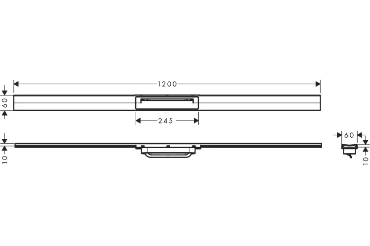 Верхня частина "RainDrain Flex" для душового трапу 1200 мм Brushed Stainless Steel (56047800) image 2