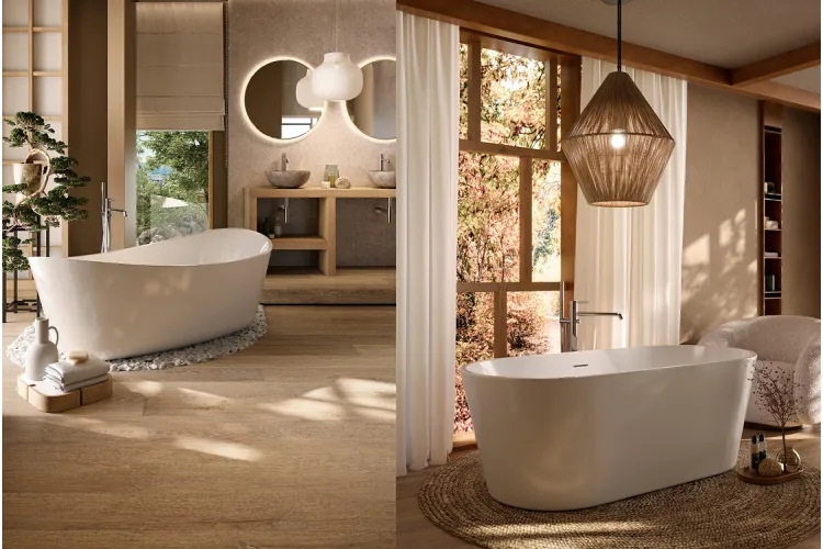 ROUND Змішувач підлоговий для ванни/душу зі шлангом 150 см та ручним душем, хром (100209423) зображення 3