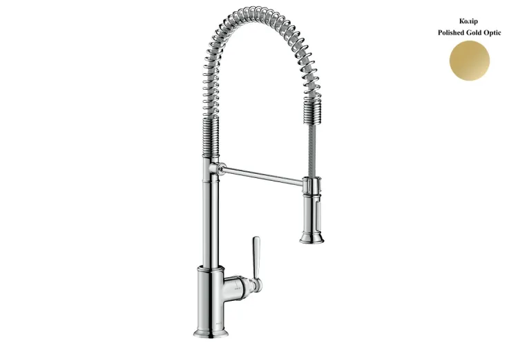 Змішувач Axor Montreux 210 для кухні Semi-Pro, Polished Gold Optic (16582990) зображення 1