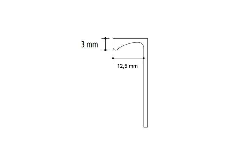 Декоративний профіль PRO-MATE 3 ALUMINIO ANODIZADO BLACK 12,5 mm image 2