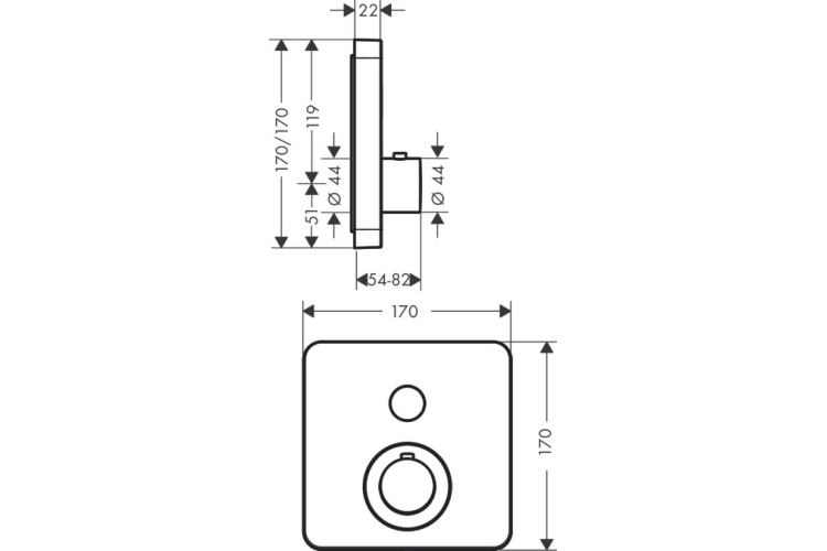 Термостат на 1 споживача Axor ShowerSelect  хромований 36705000 зображення 3