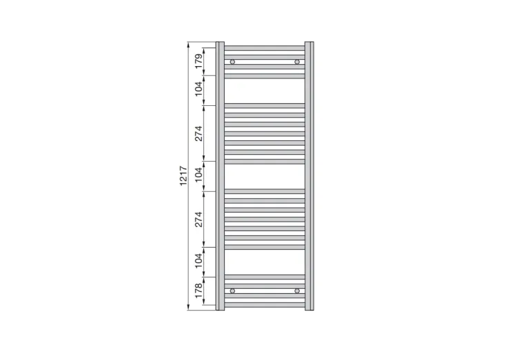 Рушникосушка AURA 1217х500 сталь Chrome (PBCN-120-050) зображення 2