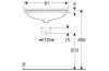 Умивальник VARIFORM 55 см овальний, врізний під стільницю, без отвору під змішувач, з переливом (500.757.01.2) зображення 4