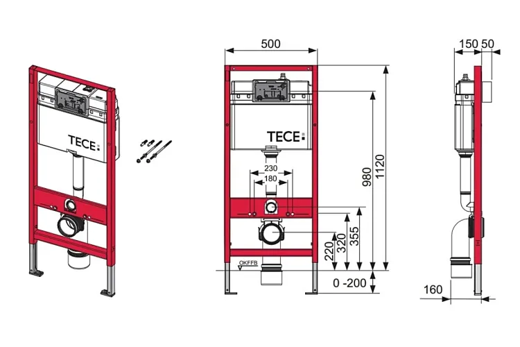 Інсталяційний модуль TECEbase для унітазів (9400001) image 2