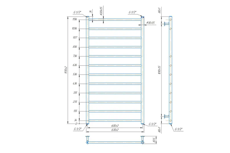 Рушникосушка INOX Флет 1170х630/600 зображення 4