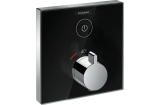 Термостат скрытого монтажа ShowerSelect Glass на 1 клавишу, черный/хромированный (15737600)