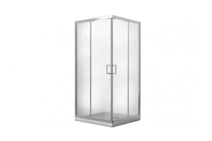 Кабіна квадратна MODERN 90x90x190 універсальна: скло прозоре, профіль хромований