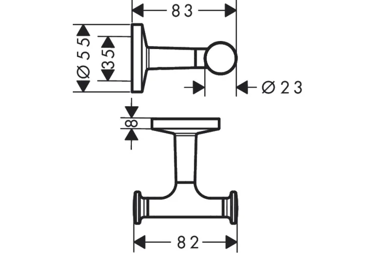 Гачок подвійний 8.3х2.3x8.2 см Axor Universal Circular, Matt Black (42812670) image 2