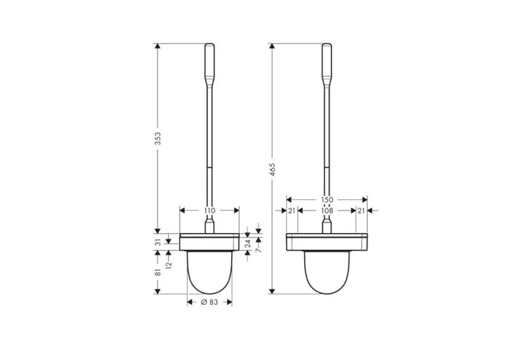 Йоржик настінний Axor Universal, Stainless Steel Optic 42835800 image 2