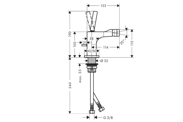 Змішувач Axor Citterio E для біде Polished Black Chrome 36120330 image 2