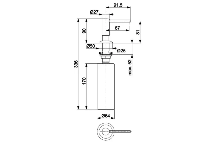 Дозатор рідини для миття посуду DUERO INOX, GOLD 990-100-31 image 5