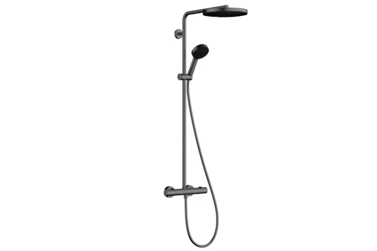 Душова система Pulsify S Puro Showerpipe 260 1jet EcoSmart з Ecostat Fine лійка 3jet, Brushed Black Chrome (24237340) зображення 1