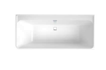 COLLARO Duo Ванна пристінна 1800х800 правостороння з ніжками та сифоном, акрил (UBA180COR9CR00VD01) Chrome