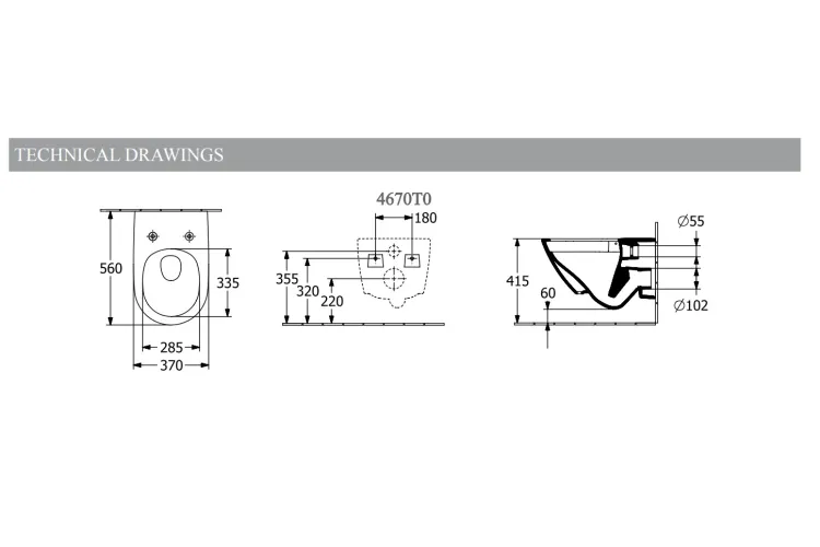 SUBWAY 3.0 Унітаз підвісний Rimless TwistFlush 56 см (4670T0R1) CeramicPlus image 4