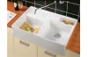 DOUBLE-BOWL SINK Кухонна мийка з двома чашами 89,5x63x22 без отвору 632391R1 White alpine glossy CeramicPlus зображення 4