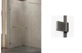 Душова кабіна walk in AVEXA GUNMETAL BRUSHED 100x200 скло black ACTIVE SHIELD 8mm
