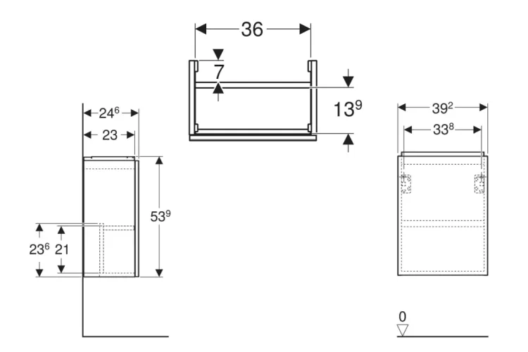 Тумба під умивальник ACANTO 40 см, 1 двері, білий глянець (503.001.01.1) зображення 2