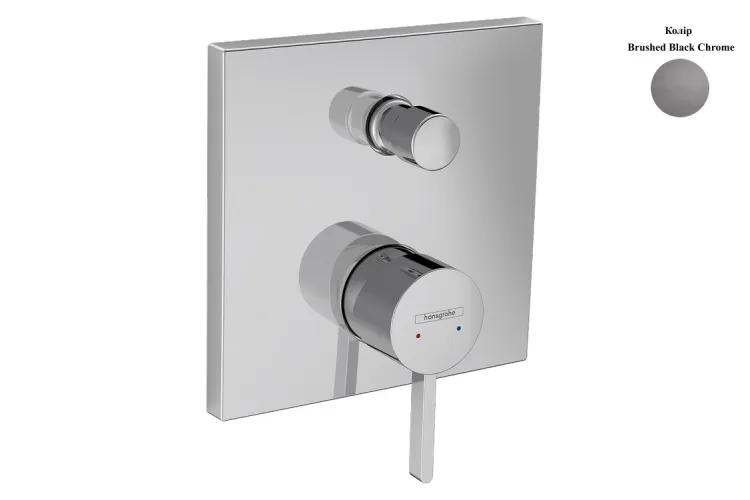 Змішувач Finoris прихованого монтажу для ванни/душу, Brushed Black Chrome (76415340) зображення 1