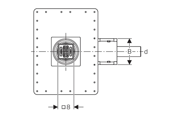 Душовий елемент (трап) Duofix з основою для монтування змішувача, висота 90мм, d 50 мм (154.050.00.1) зображення 2