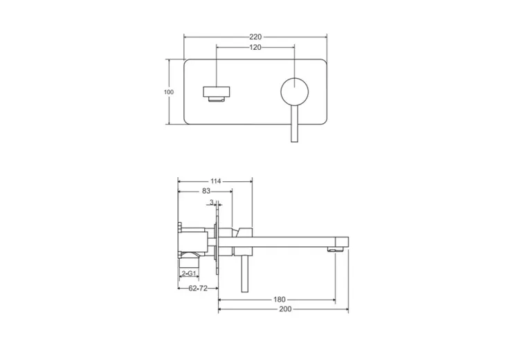 Змішувач до умивальника DECCO прихованого монтажу золото зображення 2