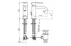 ROUND Змішувач для умивальника: керамічний картридж d35 мм + аератор "plus" + підключення 3/8", колір - чорний (100208350) зображення 2