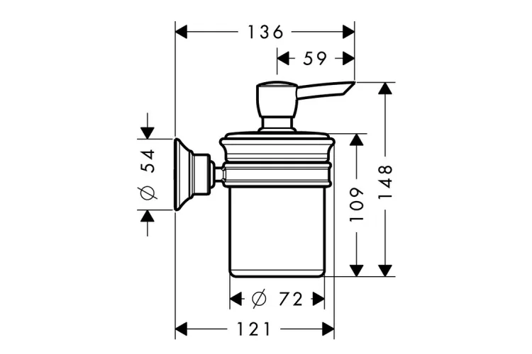 Дозатор р/мила настінний Axor Montreux, Brushed Gold Optic 42019250 image 2