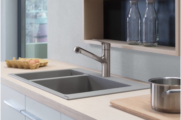 Кухонна мийка S510-U635 під стільницю 710х450 дві чаші 180/450 Concretegrey (43433380)  зображення 2