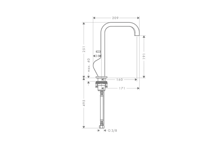 Змішувач Axor Citterio 190 для умивальника Brushed Bronze 39034140 зображення 2