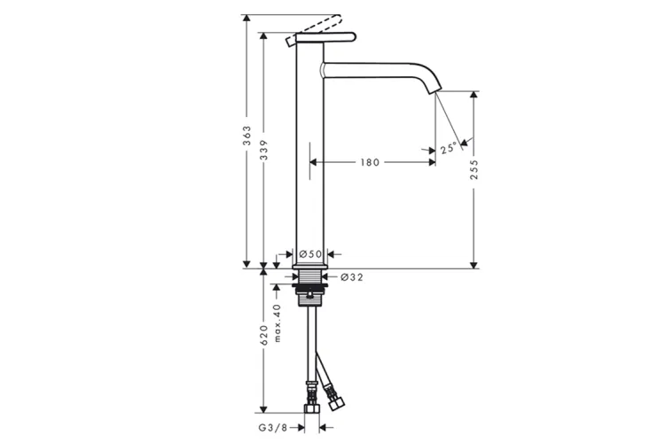 Змішувач AXOR One 260 для умивальника, Brushed Red Gold (48002310) зображення 2