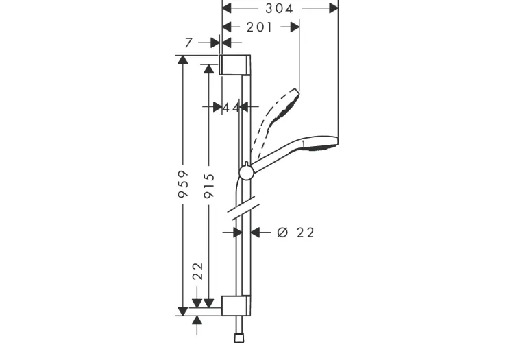 Душовий набір Croma Select E Vario 90 см (26592400) image 2