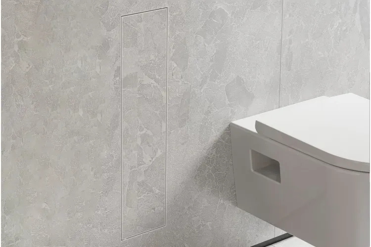 XtraStoris Rock Вбудований йоржик із полицею під облицювання плиткою, Matt White 56060700 зображення 3