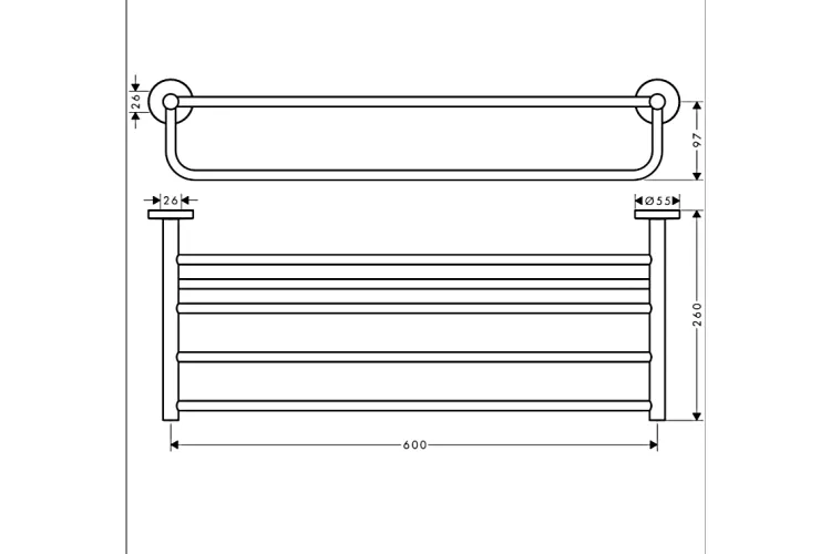 Logis Universal Рушникотримач з поличкою 60 см, хром (41720000) image 2