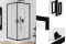 Душова кабіна квадратна SUVIA BLACK 2D 90x90х190 скло clear ACTIVE SHIELD 5мм