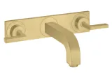 Змішувач Axor Citterio 226 Lever для умивальника зі стіни на 3 отвори з пластиною, Brushed Gold Optic 39148250