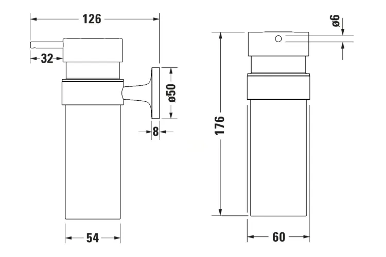 Дозатор підвісний STARCK T для рідкого мила, хром/скло матове (0099351000) image 4