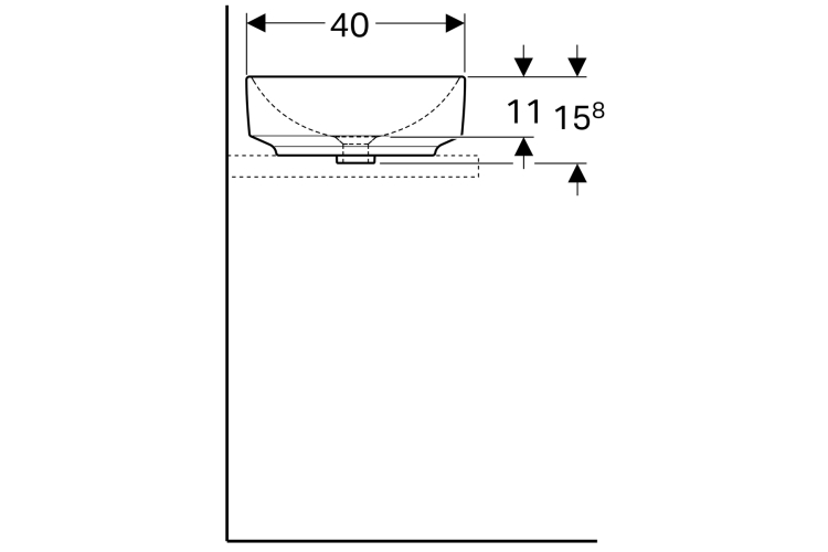 Умивальник VARIFORM 55 см на стільницю, овальний, без отвору під для змішувач, без переливу (500.774.01.2) image 3