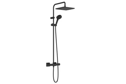 Душова система Vernis Shape Showerpipe 240 1jet EcoSmart з термостатом, Matt Black (26429670)