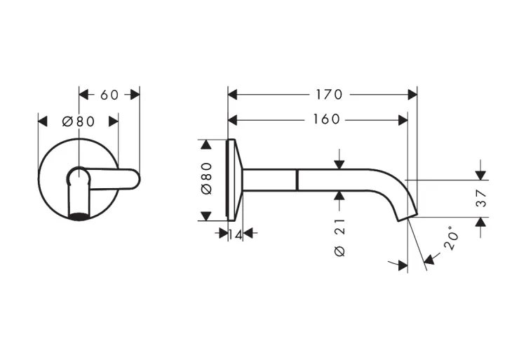 Змішувач AXOR One Select 160 для умивальника зі стіни, Brushed Red Goldl (48180310) зображення 2