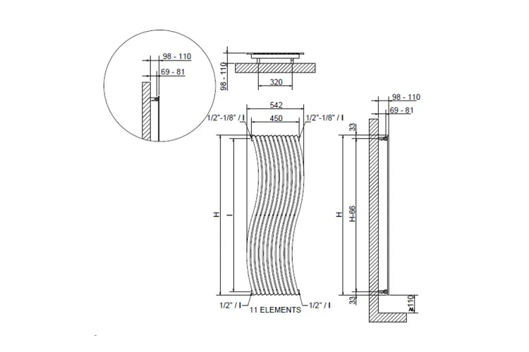 LOLA Vertical Polished Inox Рушникосушка 1516х450/390 V10 (3551740000015) зображення 3