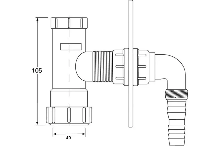 Сифон для пральної машини з отвором 40 мм HC14WM40 image 2