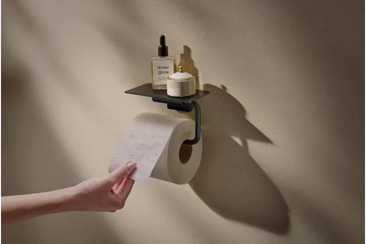 AddStoris S Тримач паперу з полицею, Matt Black (41789670) image 2