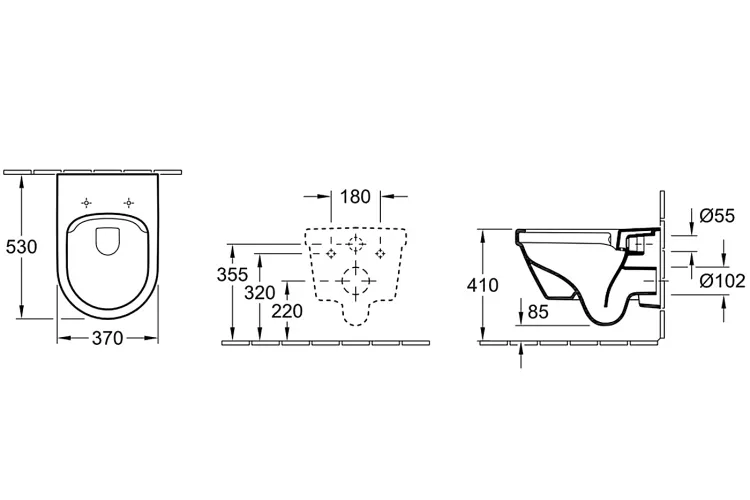 ARCHITECTURA  Унітаз підвісний Rimless 53 см (5684R0R1) Ceramic Plus image 3