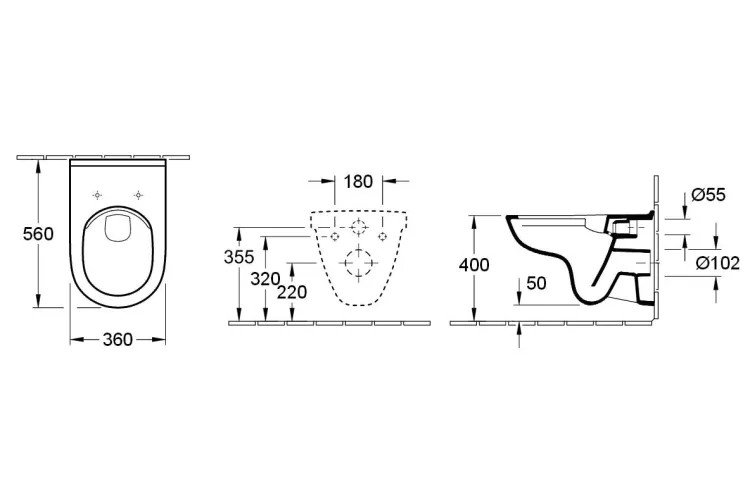 O.NOVO DirectFlush Унітаз підвісний в комплекті з сидінням soft/close  (5660HR01) image 3