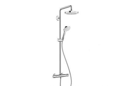 Душова система Croma E Showerpipe Select 180 2jet Showerpipe з термостатом білий хромований (27256400)