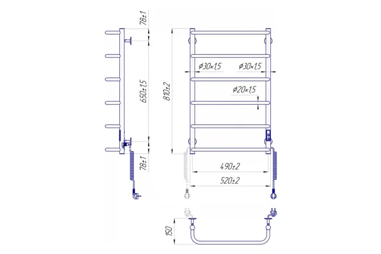 Рушникосушка Стандарт HP-I 800х530 TR image 2