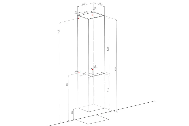 Пенал ВІНТАЖ 35 см правий консольний білий image 5