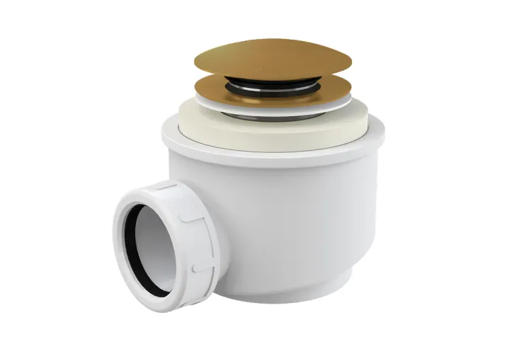 Злив клік-клак з верхньою очисткою до вільностоячих ванн, золото (OA-KKG) зображення 1