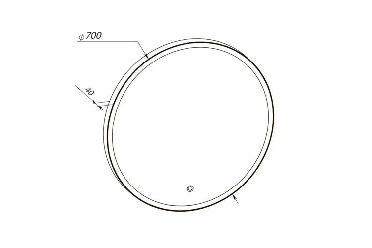 Дзеркало LORENZO white D-70 sensor, з підсвіткою, кругле, в сталевій рамі image 5