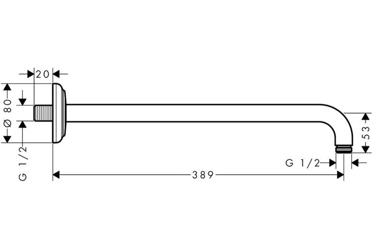 Кронштейн для верхнього душу 389 мм Classic 27348990 Polished Gold Optic image 2