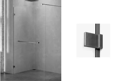 Душова кабіна walk in AVEXA GUNMETAL BRUSHED 100x200 скло black ACTIVE SHIELD 8mm